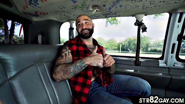 Picked up hairy guy deepthroating in van