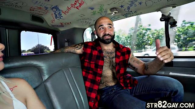 Picked up hairy guy deepthroating in van