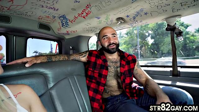 Picked up hairy guy deepthroating in van