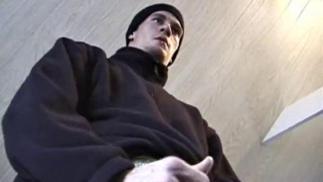 Fresh from hanging with some female schoolmates, Jonathan's horny and doesn't waste any time pulling out his dick. He plays a porn video and starts working up a stiff one.