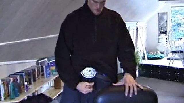 Fresh from hanging with some female schoolmates, Jonathan's horny and doesn't waste any time pulling out his dick. He plays a porn video and starts working up a stiff one.