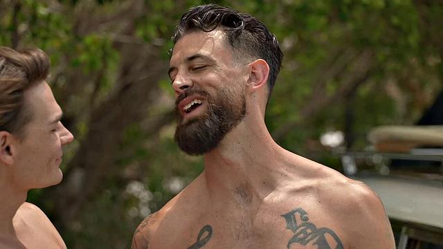 FalconStudios - Mega Hot Hunk Barebacks Long Jock After Surfing