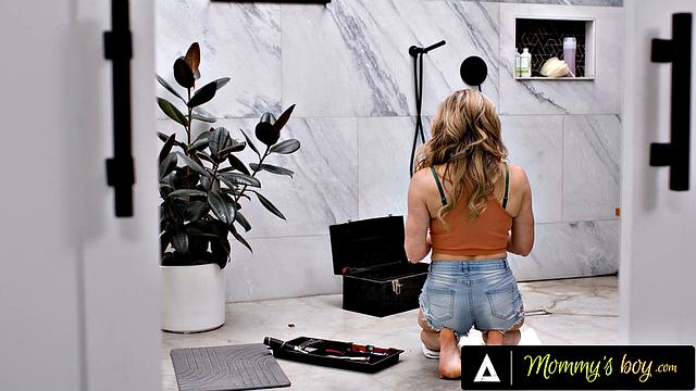 MOMMY'S BOY - Fake Plumber MILF Cory Chase Plays With Her Son's Big Pipe