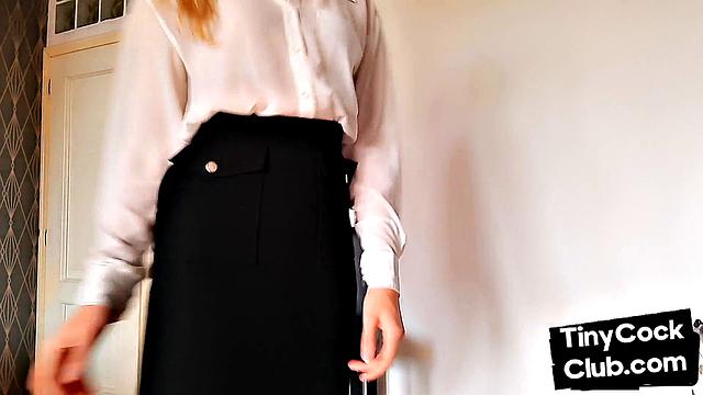 CFNM domina disgusted by small pics from club