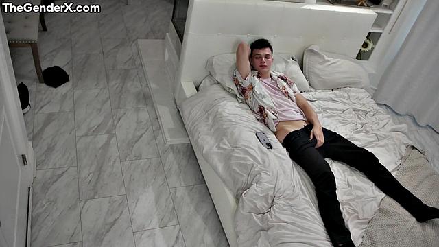 Trans cutie analbanged by horny lover