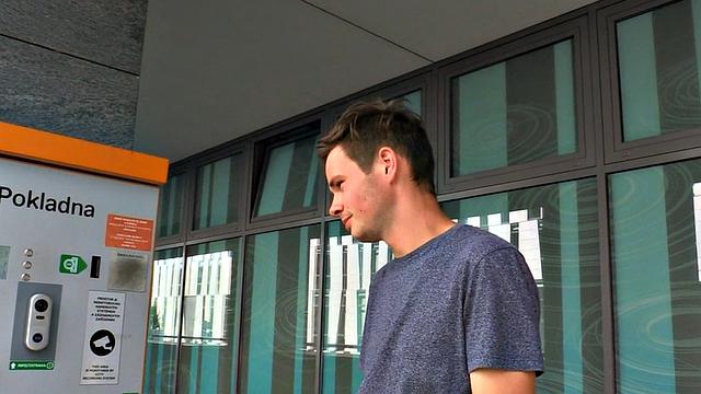 Pulled Euro twink public fucked outdoor in POV