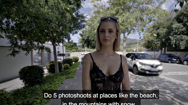 Kinky blonde tricked into outdoor banging with a hard cock