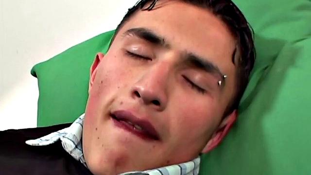 We find Latin boy stretched out on his bed, with the urge to jerk off. He strips to his underwear, pulls out his uncut cock and starts playing with it. Once he's got himself hard, gets naked and starts fingering his ass.