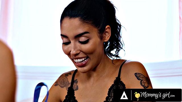 MOMMY'S GIRL - Horny Birthday Babe Vanessa Sky Fingers Stepmom Pristine Edge & Makes Her Squirt