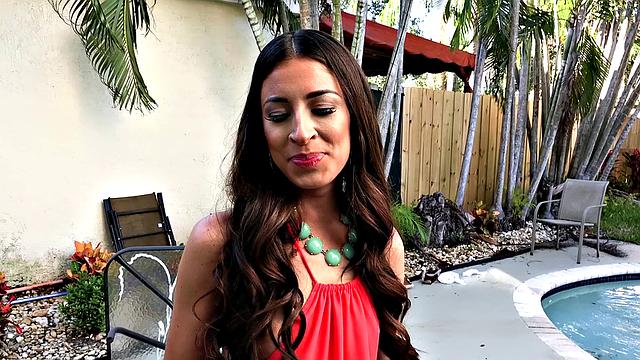 Cameron Canela & Tony Rubino's wild outdoor pool fuck with a bald pussy twist