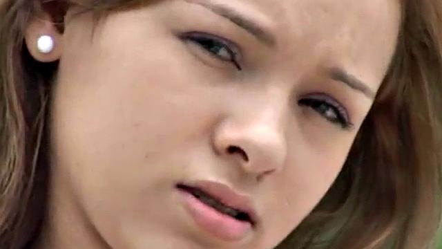 Gorgeous teen Selina strips and fondles