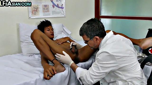 Pervy doc enjoying Asian petite