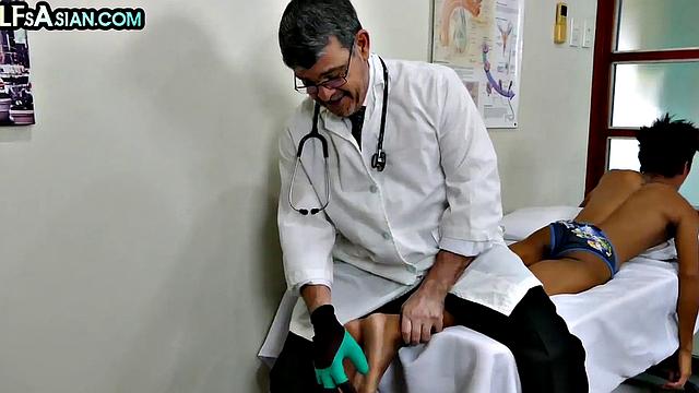 Pervy doc enjoying Asian petite