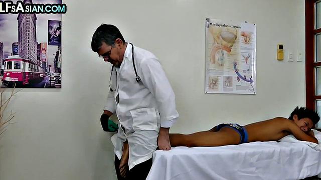 Pervy doc enjoying Asian petite