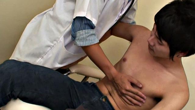 Asian bottom twink bareback fucked at doctor's infirmary