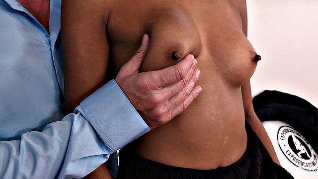 EXPOSED CASTING - Luna Corazon and David Perry - Ebony Latina Fucks Hard With Porn Agent