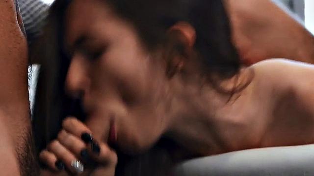 Bisexual partners in anal threesome