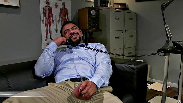 Helpless guy gets his ass pounded by a big-titted Asian babe in stockings