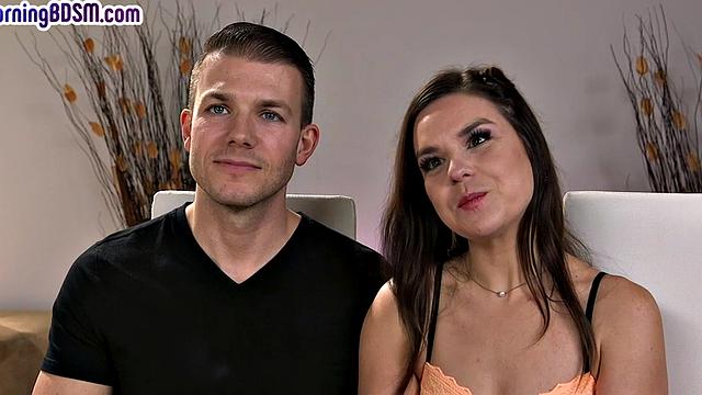 BDSM deepthroating babe spanked and fucked after whipping