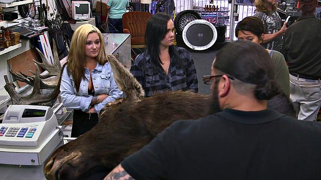 Pawnshop babes facial in BJ POV 3some after oral