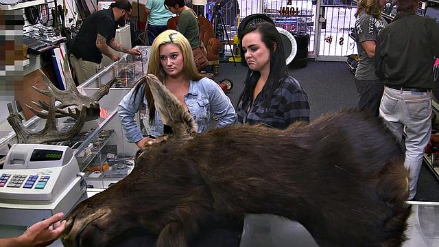 Pawnshop babes facial in BJ POV 3some after oral