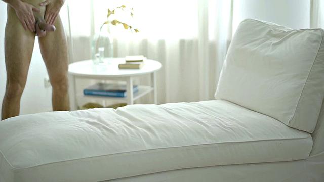 Sixpack twink tugging thick cock before cumming over abs