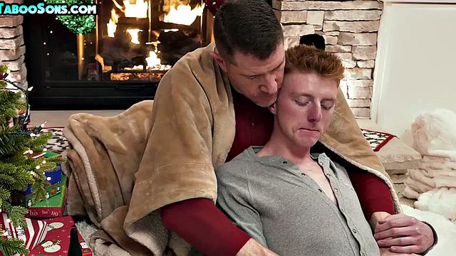 Ginger twink with skinny body fucked by stepdad for Xmas