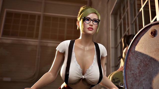 Futa3dX - Green Haired Babe Gets Fucked By Punk Girl And Futa Babe