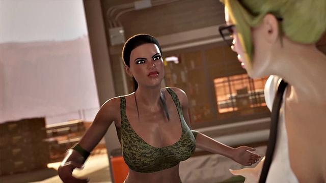 Futa3dX - Green Haired Babe Gets Fucked By Punk Girl And Futa Babe