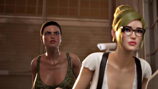 Futa3dX - Green Haired Babe Gets Fucked By Punk Girl And Futa Babe