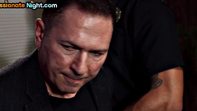 Inked babe bounces on cock after deepthroat in threesome