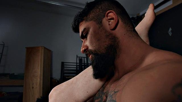 Foot fetish bottom barebacked by muscled and tattooed hunk