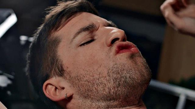 Foot fetish bottom barebacked by muscled and tattooed hunk