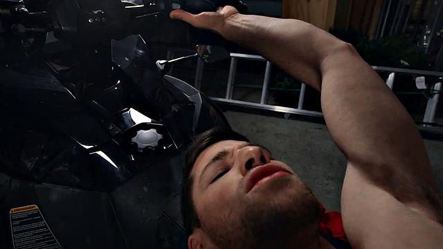 Foot fetish bottom barebacked by muscled and tattooed hunk