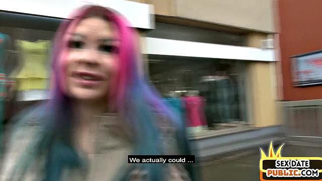 Pinkhair Cougar giving head