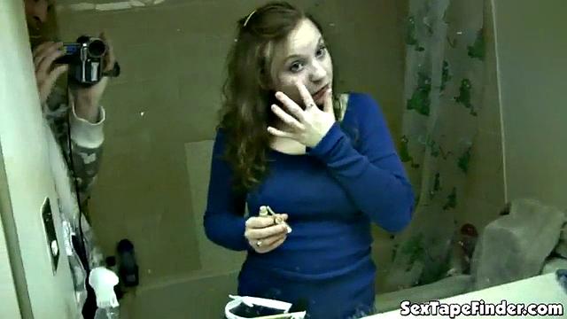 Hot teen stripping in POV