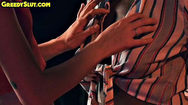 21yo ebony babe fucked in a bar in a threesome