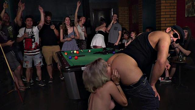 A humiliated teen get her hair pulled and face roughed up in front of voyeurs in public