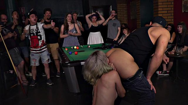 A humiliated teen get her hair pulled and face roughed up in front of voyeurs in public