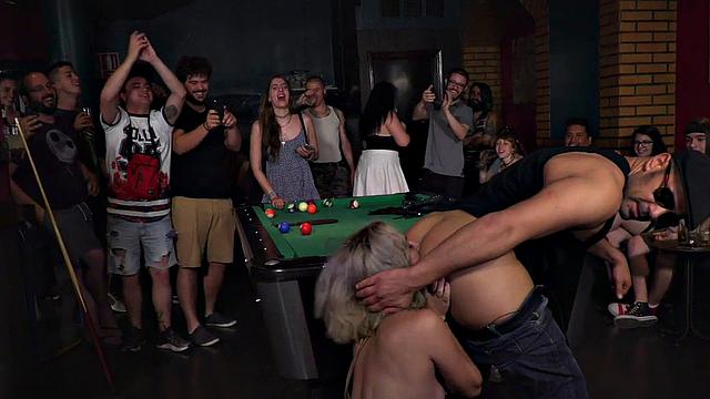 A humiliated teen get her hair pulled and face roughed up in front of voyeurs in public