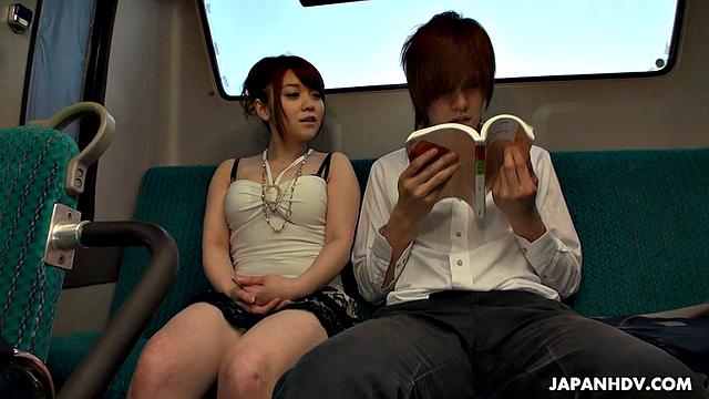 Sexy Mari Motoyama rides a bus and finds a man to suck and fuck