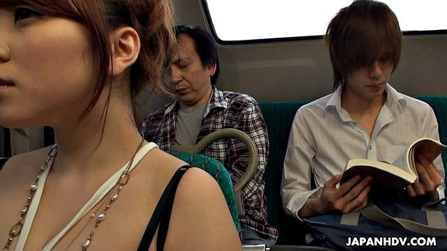 Sexy Mari Motoyama rides a bus and finds a man to suck and fuck