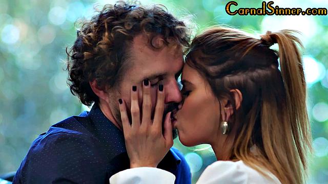 Busty beauty sharing cock in 3some