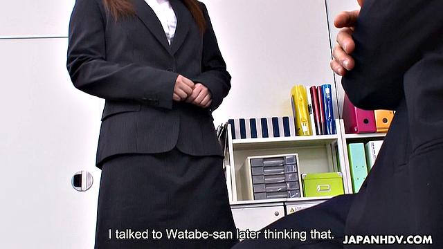 Sexy Office Lady Drilled by Boss in a Threesome