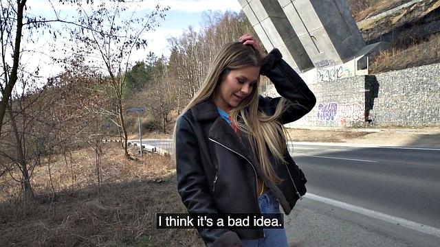 Stunning public picked up babe smashed in POV after Blowjob