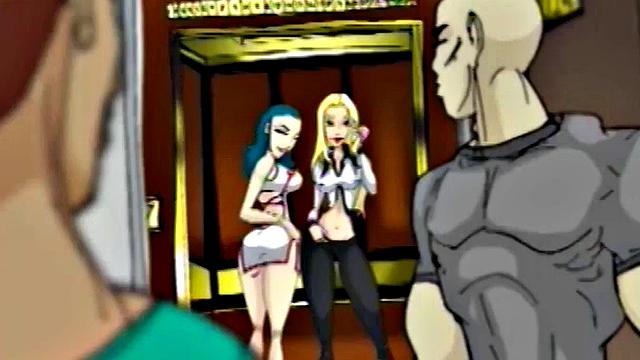 пышная аниме-кукла трясёт телом и огромными сиськами на жаркой групповушке