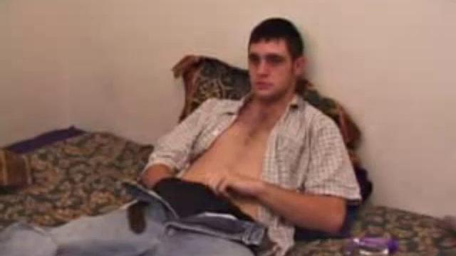 Bama jacks off nervously before slowly fingering his ass, and soon he's ready for more. He pushes a sex toy inside of him, with small tugs before deciding he's ready for a bigger toy.