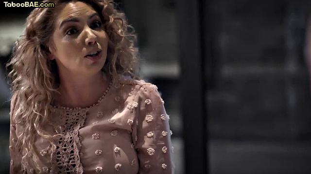 Busty cockhungry sluts share dick 3way