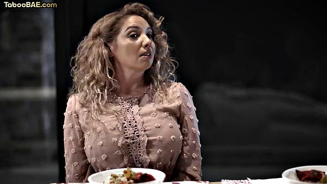 Busty cockhungry sluts share dick 3way