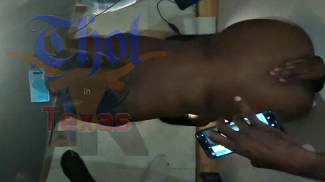 Enjoi-ed American MILF with a bald pussy takes on a big cock in the glory hole